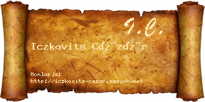 Iczkovits Cézár névjegykártya